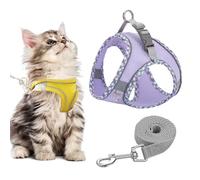 Stimulicat Cat Harness, Stimuli Cat Harness and Lead Set, Adjustable Reflective Kitten Walking Vest with Leash Cats Collar, Soft Mesh Vest for Small Medium Cats Pets Walking (Style C,XXS)