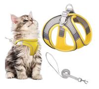 Stimulicat Cat Harness, Stimuli Cat Harness and Lead Set, Adjustable Reflective Kitten Walking Vest with Leash Cats Collar, Soft Mesh Vest for Small Medium Cats Pets Walking (Style G,M)