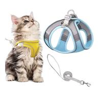 Stimulicat Cat Harness, Stimuli Cat Harness and Lead Set, Adjustable Reflective Kitten Walking Vest with Leash Cats Collar, Soft Mesh Vest for Small Medium Cats Pets Walking (Style F,XXS)