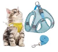 Stimulicat Cat Harness, Stimuli Cat Harness and Lead Set, Adjustable Reflective Kitten Walking Vest with Leash Cats Collar, Soft Mesh Vest for Small Medium Cats Pets Walking (Style J,M)
