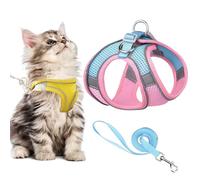 Stimulicat Cat Harness, Stimuli Cat Harness and Lead Set, Adjustable Reflective Kitten Walking Vest with Leash Cats Collar, Soft Mesh Vest for Small Medium Cats Pets Walking (Style L,XS)