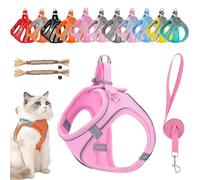 Stimulicat Cat Harness, Stimuli Cat Harness and Leash Set Escape Proof, Adjustable Soft Mesh Pet Vests with Reflective Safety Strips, Anti-Strangulation, Anti-Pull (#8,XS)