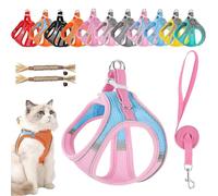 Stimulicat Cat Harness, Stimuli Cat Harness and Leash Set Escape Proof, Adjustable Soft Mesh Pet Vests with Reflective Safety Strips, Anti-Strangulation, Anti-Pull (#2,XS)