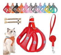 Stimulicat Cat Harness, Stimuli Cat Harness and Leash Set Escape Proof, Adjustable Soft Mesh Pet Vests with Reflective Safety Strips, Anti-Strangulation, Anti-Pull (#11,M)