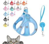 Stimulicat Cat Harness, Stimuli Cat Harness, Cat Harnes and Leash Set Escape Proof, Reflective Design, Double Fixation on The Neck and Chest (Blue, XS (Recommended 7-9 catties))