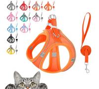 Stimulicat Cat Harness, Stimuli Cat Harness, Cat Harnes and Leash Set Escape Proof, Reflective Design, Double Fixation on The Neck and Chest (Orange, XXS (Recommended 3-6 catties))