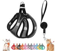 Stimulicat Cat Harness, Stimuli Cat Harness Design for Outdoor, Stimuli Cats Sling Escape Proof, Adjustable Soft Mesh Vest, Reflective Design, Allowing Cats to Safe and Stress-Free (Black,L)