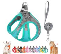 Stimulicat Cat Harness, Stimuli Cat Harness Design for Outdoor, Stimuli Cats Sling Escape Proof, Adjustable Soft Mesh Vest, Reflective Design, Allowing Cats to Safe and Stress-Free (Gray-Green,S)