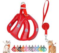 Stimulicat Cat Harness, Stimuli Cat Harness Design for Outdoor, Stimuli Cats Sling Escape Proof, Adjustable Soft Mesh Vest, Reflective Design, Allowing Cats to Safe and Stress-Free (Red,XS)