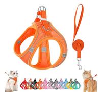 Stimulicat Cat Harness, Stimuli Cat Harness Design for Outdoor, Stimuli Cats Sling Escape Proof, Adjustable Soft Mesh Vest, Reflective Design, Allowing Cats to Safe and Stress-Free (Orange,L)