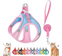 Stimulicat Cat Harness, Stimuli Cat Harness Design for Outdoor, Stimuli Cats Sling Escape Proof, Adjustable Soft Mesh Vest, Reflective Design, Allowing Cats to Safe and Stress-Free (Pink-Blue,M)