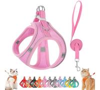 Stimulicat Cat Harness, Stimuli Cat Harness Design for Outdoor, Stimuli Cats Sling Escape Proof, Adjustable Soft Mesh Vest, Reflective Design, Allowing Cats to Safe and Stress-Free (Pink,L)