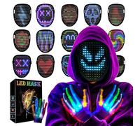 StimuVariety Mascara Led Guantes Set Disfraz juguetes niños 8+ años, Recargable Con Detección De Gestos Light Mask, Full Face Cosplay Regalo Navidad For Adolescentes Adulto Hombre 2026