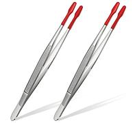 Stineng 2 pinzas de punta de goma, pinzas de silicona de PVC, pinzas para laboratorio, afición industrial, pinzas de rafia, herramienta roja