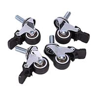 Stineng 4 Piezas Mini Ruedas Pequeñas 1 Pulgadas M8X15mm TPE Ruedas Silenciosas con Freno Universal Rueda de Ruedas para Cajonera de Libreria de Mueble