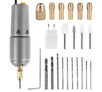 Stineng Taladro eléctrico pequeño Herramientas de joyería Taladro Eléctrico Taladro Manual DIY Herramientas para la fabricación de joyas de resina epoxi, 10 taladros, con adaptador de carga
