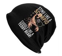 Sting Like A Scorpio, Cuddle Like A Teddy Bear Gorros Unisex para Adultos Gorros de Punto Gorro de Punto Cálido Sombrero de Calaveras de otoño Invierno