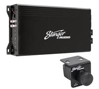 STINGER Amplificador de Audio monobloque de Audio para automóvil con Control Remoto de Graves, Puente, Amplificador de Coche Clase D de 1 Canal, Fuente de alimentación Mosfet, Entrada de Nivel