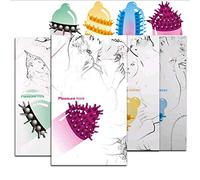 Stinging fun wolf cover condón ultradelgado partículas grandes g punto set estimulación del clítoris condón alternativo (cuatro juegos de espinas + partículas grandes * 20)