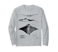 Stingray Anatomy Camiseta | Tiburones Rayas Oceanografía Vida Marina Manga Larga