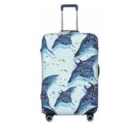 Stingray Fish Cool Blue - Fundas protectoras elásticas para equipaje de viaje de 45,7 a 81,3 cm, Black, M