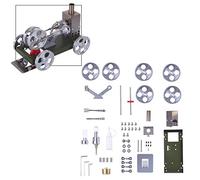 Stirling - Kit de motor de combustión externa de aire caliente de un solo cilindro con emisión de luz, regalos educativos científicos (plateado)