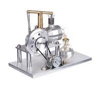 Stirling motor modelo con iluminación LED, juego de construcción de motor de aire caliente, juguete de experimento de física de menta para adultos, regalo científico de escritorio