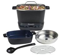 STIRMAX DELUXE - Multicocina digital de 7.5 cuartos con paleta automática para remover y triturar, preajustes programables 9 en 1 para saltar, Sear y Brown Food antes de hervir - Accesorios, sartén y