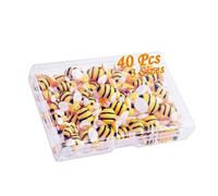 Stirnband Für Mädchen 40 Stück Harz-Gartendekoration, Dekoration aus Kunstharz, mit Box, DIY-Girlande Stirnband Aus Ledergeflecht (amarillo, talla única)