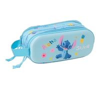 STITCH 3D - Portatodo Doble 3D, Estuche Infantil, Estuche Niño, Ideal para Niños en Edad Escolar, Cómodo y Versátil, Calidad y Resistencia, 21x6x8 cm