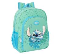 Safta Mochila escolar STITCH ALOHA, adaptable a carro, cómoda y resistente, 32x12x38 cm, turquesa