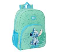 STITCH ALOHA - Mochila Escolar Niño, Mochila Niño, Mochila Infantil, Adaptable a Carro, Ideal para Niños en Edad Escolar, Cómoda y Versátil, Calidad y Resistencia, 33x14x42 cm, Color Turquesa