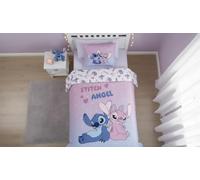Stitch Angel Funda Nórdica Cama 90 140x200 + Funda Almohada Malva Azul
