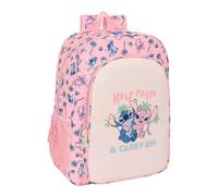 STITCH BEACH - Mochila Escolar Niño, Mochila Niño, Mochila Infantil, Adaptable a Carro, Ideal para Niños en Edad Escolar, Cómoda y Versátil, Calidad y Resistencia, 33x14x42 cm