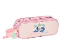Stitch Beach - Portatodo Doble Niño, Estuche Infantil, Estuche Niño, Ideal para Niños en Edad Escolar, Cómodo y Versátil, Calidad y Resistencia, 21x6x8 cm