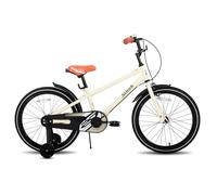 STITCH Bici vintage de 18 pulgadas para niños y niñas de 6 a 8 años, bici infantil de 18 pulgadas con estabilizador y soporte, beige