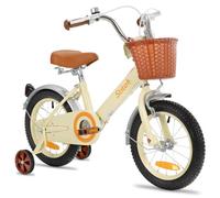 STITCH Bicicleta Infantil 14 Pulgadas Beige para Niñas y Niños de 3, 4, 5 y 6 Años Kids Bike con Cesta Delantera y Ruedas de Apoyo…