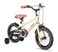 STITCH Bicicleta Infantil 14 Pulgadas Beige para Niños y Niñas de 3, 4 5 y 6 Años Kids Bike con Estabilizadores y Frenos de Mano 85% Montada…