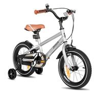 STITCH Bicicleta Infantil 14 Pulgadas Plateado para Niños 3, 4 y 5 Años con Estabilizadores y Frenos de Mano, 85% Montada…