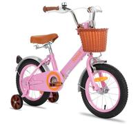 STITCH Bicicleta Infantil 14 Pulgadas Rosa para Niñas y Niños de 3, 4, 5 y 6 Años Kids Bike con Cesta Delantera y Ruedas de Apoyo…