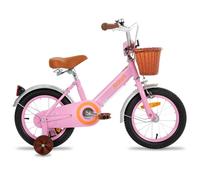 STITCH Bicicleta Infantil 16 Pulgadas Rosa para Niñas y Niños de 4, 5, 6 y 7 Años Kids Bike con Cesta Delantera y Ruedas de Apoyo…