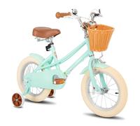 STITCH Bicicleta infantil de 12 pulgadas para niñas de 3 a 4 años, bicicleta de niña de 12 pulgadas con ruedas estabilizadoras y cesta, bicicleta infantil verde