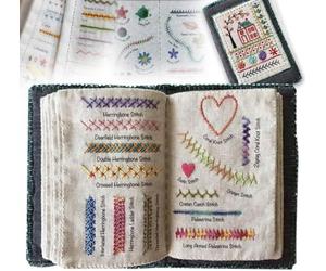 Stitch Book, Creative Mini Sewing Book, embroidery stitches book, Guide for Sewing Projects with Portable Travel Mini Sewing Kit, Enthusiasts & Beginners Ideal for DIY, Portable with Travel(A)