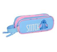 STITCH BRIGHT - Portatodo Doble Niño, Estuche Infantil, Estuche Niño, Ideal para Niños en Edad Escolar, Cómodo y Versátil, Calidad y Resistencia, 21x6x8 cm