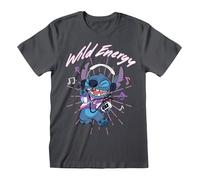 Stitch Camiseta de Manga Corta Wild Energy Grafito Unisex - Marca EAN: 5056688526078 - Talla: M