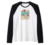 Stitch & Chill Knitting Sewing Craft Hobby Coffee Lover Camiseta Manga Raglan
