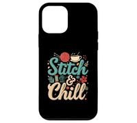 Stitch & Chill Knitting Sewing Craft Hobby Coffee Lover Carcasa para iPhone 12 mini