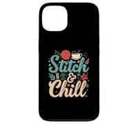 Stitch & Chill Knitting Sewing Craft Hobby Coffee Lover Carcasa para iPhone 13