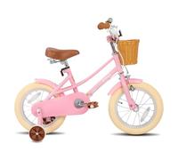 STITCH Fantasy - Bicicleta infantil de 4 a 7 años, 16 pulgadas, con ruedas estabilizadoras y cesta, color rosa