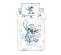 Jerry Fabrics Juego de cama Stitch Ohana Reversible 100x135 cm funda 40x60 cm 100% algodón